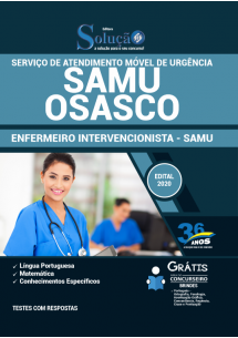 [PRÉ VENDA] Apostila SAMU Osasco - SP 2021 - Enfermeiro Intervencionista - SAMU [+Conteúdo Extra]